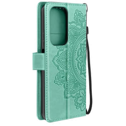 Étui Mandala Fleurs pour Honor 200 Lite Portefeuille Support Dragonne Vert Pâle