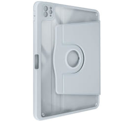 Étui pour iPad Pro 13 2024 - AVIZAR - Clapet Support Rotatif - Bleu Pâle - Protection Caméra - Silicone Éco-Cuir
