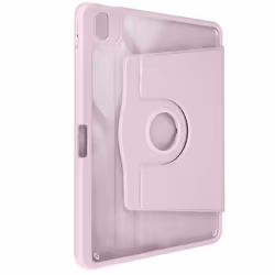 Étui pour iPad Air 13 2024 - AVIZAR - Clapet Support Rotatif - Rose - Silicone - Éco-cuir