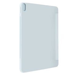 Étui iPad Air 11 2024 - AVIZAR - Clapet Pliable - Support Multipostions - Bleu Pâle - Éco-Cuir