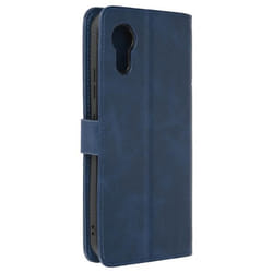 Étui pour Samsung Galaxy Xcover 7 Portefeuille avec Surpiqûre Bleu Nuit
