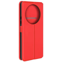 Étui pour Xiaomi Redmi A3 - AVIZAR - Clapet Porte-cartes et Support Vidéo - Rouge