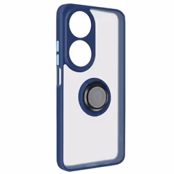 Coque rigide antichoc pour Honor 90 Smart - AVIZAR - Bague Métallique Support Vidéo - Bleu