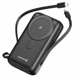 Powerbank - SWISSTEN - 20000mAh - MagSafe - Câbles USB-C et iPhone intégrés - Écran LCD