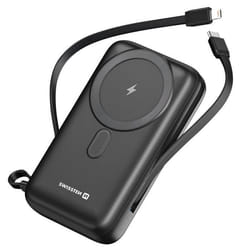 Powerbank - SWISSTEN - 20000mAh - MagSafe - Câbles USB-C et iPhone intégrés - Écran LCD