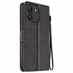 Étui pour Blackview Wave 6C Dragonne Clapet Support Portefeuille Noir