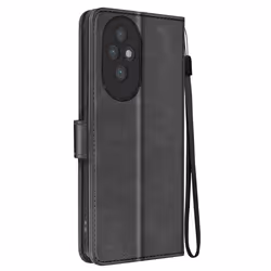 Étui pour Honor 200 Pro Dragonne Clapet Support Portefeuille Noir