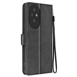Étui pour Honor 200 Pro Dragonne Clapet Support Portefeuille Noir