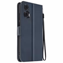 Étui pour Motorola Edge 50 Fusion Dragonne Clapet Support Portefeuille Bleu Nuit