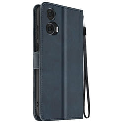 Étui pour Motorola Edge 50 Fusion Dragonne Clapet Support Portefeuille Bleu Nuit