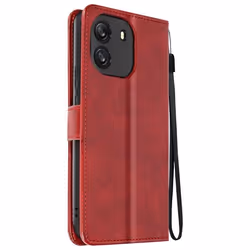 Étui pour Blackview Wave 6C - AVIZAR - Dragonne Clapet Support Portefeuille - Rouge
