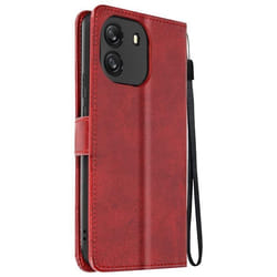 Étui pour Blackview Wave 6C - AVIZAR - Dragonne Clapet Support Portefeuille - Rouge