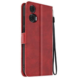 Étui pour Motorola Edge 50 Fusion Dragonne Clapet Support Portefeuille Rouge