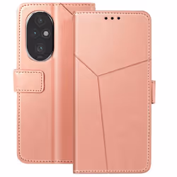 Etui Clapet pour Honor 200 Pro - AVIZAR - Portefeuille Support Vidéo - Rose - Semi-rigide - Synthétique