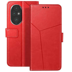 Etui Clapet - AVIZAR - Honor 200 Pro - Rouge - Portefeuille Support Vidéo