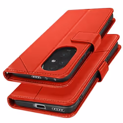 Etui Portefeuille Cuir Véritable pour Honor 203 Rouge - AVIZAR - Rabat - Cuir - Mixte