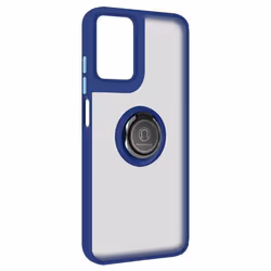 Coque pour Motorola Moto G24 - AVIZAR - Bague Métallique Support Vidéo - Bleu