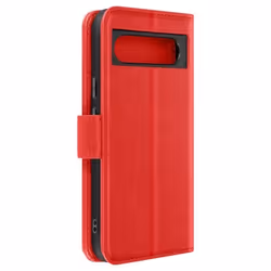 Étui pour Google Pixel 8a - AVIZAR - Chesterfield - Portefeuille et Support Vidéo - Rouge