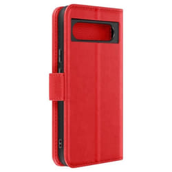 Étui pour Google Pixel 8a - AVIZAR - Chesterfield - Portefeuille et Support Vidéo - Rouge