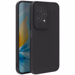 Coque semi-rigide AVIZAR pour Honor 200 Lite - Silicone mat soft-touch - Bloc caméra protégé - Noir