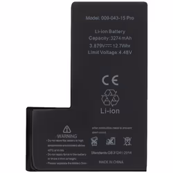 Batterie sans BMS pour iPhone 15 Pro 3274mAh - AVIZAR - BAT-BMS-15P - Noir - Lithium Ion