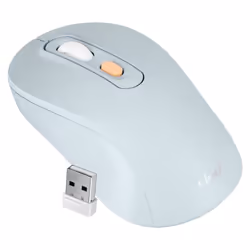 Souris Optique Sans Fil - LinQ - Bleu Pâle - Bluetooth & WiFi 2.4Ghz - 1600 DPI - Recharge USB Type-C
