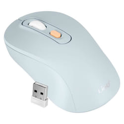 Souris Optique Sans Fil - LinQ - Bleu Pâle - Bluetooth & WiFi 2.4Ghz - 1600 DPI - Recharge USB Type-C