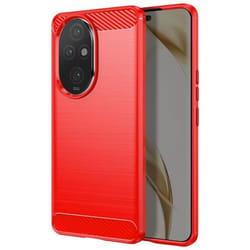 Coque pour Honor 200 Pro - AVIZAR - Rouge - Effet Carbone et Brossé - Finitions souples