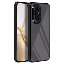 Coque pour Honor 200 Pro Dos Transparent Contour effet Chromé Noir