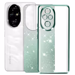 Coque pour Honor 200 Pro Motif Paillette Dégradé Caméra Protégée Vert