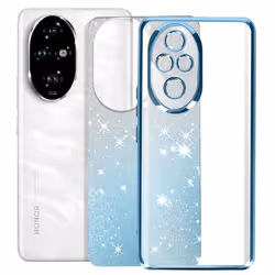 Coque pour Honor 200 Pro - MARQUE - Motif Paillette Dégradé - Protection Chocs - Silicone - Bleu Clair