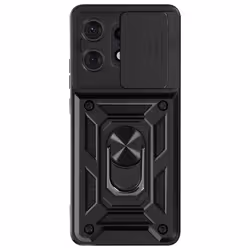 Coque pour Motorola Edge 50 Pro Bague Support Cache Caméra Coulissant Noir
