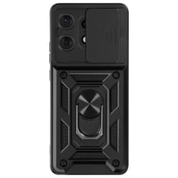Coque pour Motorola Edge 50 Pro Bague Support Cache Caméra Coulissant Noir