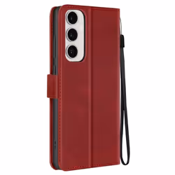 Étui pour Samsung Galaxy S24 FE Dragonne Clapet Support Portefeuille Rouge