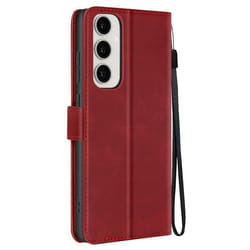 Étui pour Samsung Galaxy S24 FE Dragonne Clapet Support Portefeuille Rouge