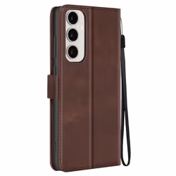 Étui pour Samsung Galaxy S24 FE - AVIZAR - Dragonne Clapet Support Portefeuille Marron