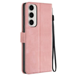 Étui pour Samsung Galaxy S24 FE Dragonne Clapet Support Portefeuille Rose Champagne