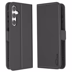 Étui pour Samsung S24 FE - AVIZAR - Portefeuille Double Fermoir Aimanté - Noir