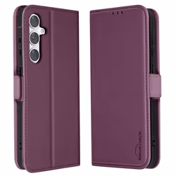 Étui pour Samsung S24 FE Clapet Portefeuille Double Fermoir Aimanté Violet