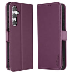 Étui pour Samsung S24 FE Clapet Portefeuille Double Fermoir Aimanté Violet