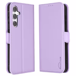 Étui pour Samsung S24 FE Clapet Portefeuille Double Fermoir Aimanté Violet Clair