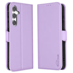 Étui pour Samsung S24 FE Clapet Portefeuille Double Fermoir Aimanté Violet Clair