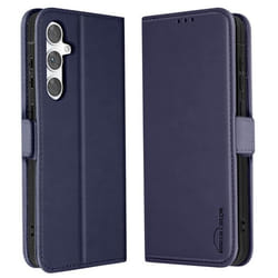 Étui pour Samsung S24 FE Clapet Portefeuille Double Fermoir Aimanté Bleu Nuit