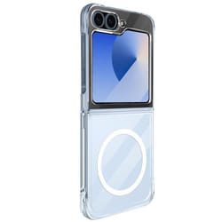 Coque MagSafe pour Samsung Galaxy Z Flip 6 Rigide Coins Antichoc Transparent
