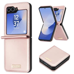 Coque pour Samsung Galaxy Z Flip 6 - AVIZAR - Dos Cuir Vegan Intérieur Rigide - Rose - Moderne