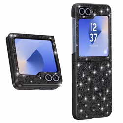 Coque Paillette pour Samsung Z Flip 6 - AVIZAR - Dos Rigide Contour Souple - Noir
