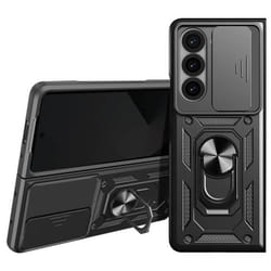 Coque pour Samsung Z Fold 6 Bague Support Cache caméra coulissant Noir
