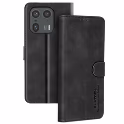 Étui pour Motorola Edge 50 Ultra - AVIZAR - Portefeuille Support Vidéo - Noir