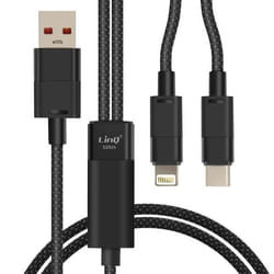 Câble de Charge USB vers Lightning et USB-C - LINQ - 60W - 12 m - Compatible Apple et USB-C