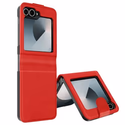 Coque pour Samsung Z Flip 6 - AVIZAR - Chesterfield - Cuir Vegan - Rouge